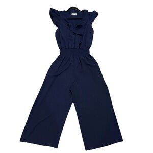 Parker Navy Ruffle Jumpsuit Size 8